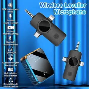 Micro không dây 2 Mic 2 chiếc, loại đeo tay 3 trong 1, khử tiếng ồn, dành cho iPhone, <span class=keywords><strong>Android</strong></span>, máy ảnh, thu âm trực tiếp, phỏng vấn, vlog - Product Image 4