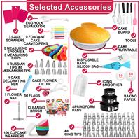 464-teiliges Tortendekorations-Set mit Kuchenform, Spritztüllen, Drehteller, Spritzbecher-Set, individuelles Kuchenwerkzeug-Set mit Backzubehör