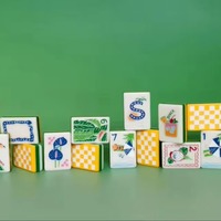 Jeu de tuiles de Mahjong américain, thème Plage Tropicale, en acrylique, tuiles à trois couches, BAM DOT CRAK, lettres anglaises, dos à motif damier, cadeau