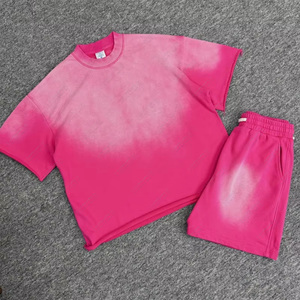 Camisetas al por mayor personalizadas de punto 100% algodón transpirables ecológicas con efecto rizado, desgastado, hombros caídos, estilo urbano, tallas grandes - Product Image 2