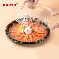 KARYO 251 Plateau à sushi écologique jetable Boîte à emporter PET Boîte à sushi circulaire en plastique pour restaurant