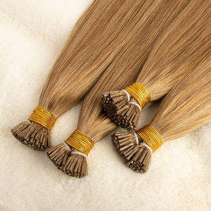 Extensions de cheveux humains lisses I-Tip <span class=keywords><strong>Bronde</strong></span>, mélange de blonds naturels, pointe à micro-perles, cheveux Remy, 50 mèches, vente en gros pour salons - Product Image 2