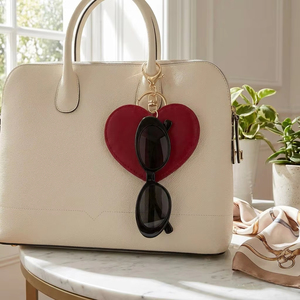 Portachiavi in Pelle a Forma di Cuore, Porta Occhiali da Sole, Clip Personalizzata <span class=keywords><strong>per</strong></span> Occhiali, Ciondolo a Cuore, Accessorio da Viaggio <span class=keywords><strong>per</strong></span> <span class=keywords><strong>Lei</strong></span>, Regalo - Product Image 1