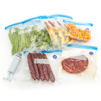 Sacs de conservation sous vide réutilisables de qualité alimentaire, pour cuisson sous vide, sacs en plastique à fermeture éclair