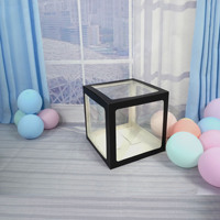Cajas de Plástico Transparente para Globos, Letras y Bloques, Decoraciones para Fiestas de Cumpleaños y Bodas para Adultos, Regalos para Despedidas de Soltera y Revelación de Género