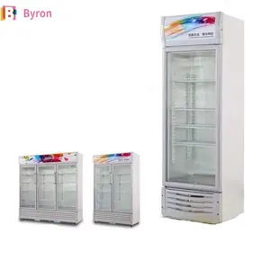 Vente en gros de vitrine réfrigérée Dépanneur armoire à boissons de conservation supermarché congélateur vertical