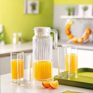 Wholesale Cafeteria Serving Drinks Buffet Clear Beverage Decanter Plastic Water Pitcher Glass Carafe Acrylic Tea Juice Jug