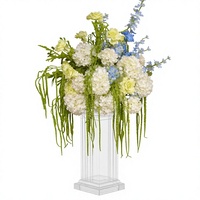 Centres de table de luxe modernes en soie artificielle, roses et hortensias, pour réceptions de mariage, vert et blanc, personnalisables, haute qualité