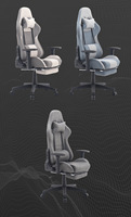 Chaise de jeu pour ordinateur de style racer en cuir et tissu abordable ALINUNU pour les joueurs d'ordinateur avec roulettes