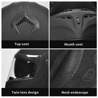Nuevos Cascos de Motocicleta Abatibles con Doble Visera, Casco Modular Integral de ABS, Doble Lente, Impermeable, Luz Trasera LED, para Todas las Estaciones