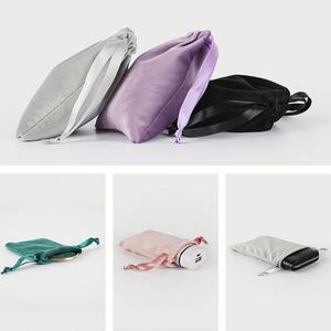 Manufacture MOQ 800pcs Gift Pouch <b>Makeup</b> <b>Drawstring</b> Velvet Cosmetic Velvet <b>Bags</b> Woman with Logo - Product Image 2