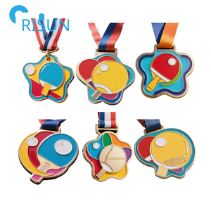 Fabricación personalizada 3D <span class=keywords><strong>Ping</strong></span> <span class=keywords><strong>Pong</strong></span> medalla de esmalte suave logotipo personalizado deporte tenis de mesa medalla medallas medalla medallón cinta - Product Image 1