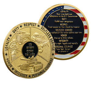 Moneda Conmemorativa de Metal Texturizado con Diseño de 7 Valores Principales, Decoración de Escritorio con Relieve, Adorno de Colección con Temática Cultural - Product Image 1