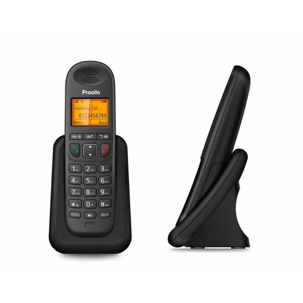 Pabrik OEM telepon 6.0 DECT Handset genggam dengan Unit dasar tetap RJ11 PSTN telepon rumah DECT 1.8 1.9GHZ telepon tanpa kabel