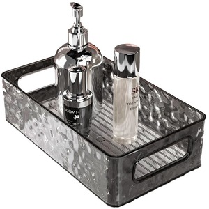 Acrylic Cosmetic <b>Storage</b> <b>Box</b> Transparent Desktop Organizer For Toiletries Skincare Products With Handles - Product Image 1