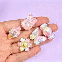 Nouvelles paillettes fines dégradées, motif fleur de bonbon, dessin animé, pour accessoires de pince à cheveux et pendentifs DIY en colle crème faits maison