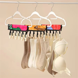 Percha de ropa de tela portátil con clip de calcetín y ropa interior plegable para Hotel y viaje al aire libre artefacto de secado de ropa - Product Image 4