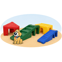 Parque de Juegos Modular de Plástico para Perros, Equipo de Juego Interior para Entrenamiento de Agilidad Canina en Guarderías