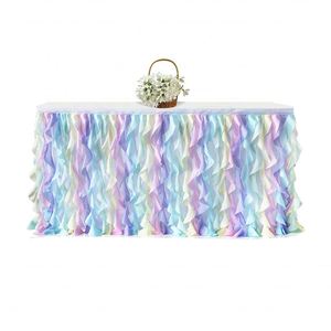 กระโปรงโต๊ะงานแต่งงานสีสันสดใสสำหรับวันพ่อ วันเกิดเด็ก และงานเลี้ยง - Product Image 6