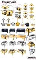 BOSAI Luxuriöser 8L Gold Edelstahl Brennstoffkocher Buffet-Server für Restaurants, Hotels, Grenzüberschreitende Flammen-Essenswärmer