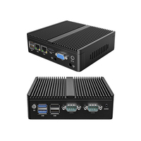 Mini PC de control industrial todo en uno, sin ventilador, a prueba de polvo, puerto de red dual, host de microordenador integrado, pantallas de oficina de baja potencia