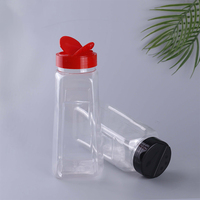 Bouteilles d'épices en plastique en gros, pot à épices en plastique 16OZ