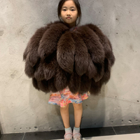 Manteau en fourrure de renard pour enfants, veste en fourrure de renard véritable, vêtements d'extérieur en fourrure de renard moelleuse pour l'hiver