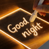 Tableau d'écriture optique 3D créatif DIY, rétroéclairé par LED, effaçable, en acrylique, pour messages, réinscriptible, veilleuse, lampe de bureau, cadeau