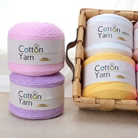 16 Strands Medium Thick Spun 100% Pure Cotton Yarn for Children's Baby Hand Knitting