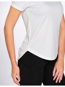 <b>White</b> Polyester Solid <b>T</b>-<b>Shirt</b> <b>For</b> <b>Women's</b> Activewear Collection By Munns & Mars With Crew Round Neck Short Sleeve Style <b>For</b> Gym - Product Image 6