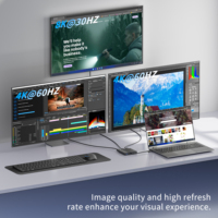 Hub USB-C 5 en 1 de Aleación de Aluminio 8K con Estación de Acoplamiento, Doble HDTV y DP MST Multi-Pantalla, Carga PD de 100W, Adaptador USB 3.0 en Stock