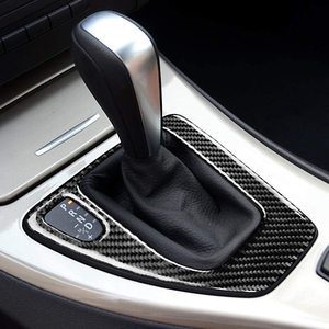 2005-2012 Carbon Fiber Gear Shift Box Panel Cover Car Auto Shift Lever Decoration Stickers Trim for BMW E90 E92 E93