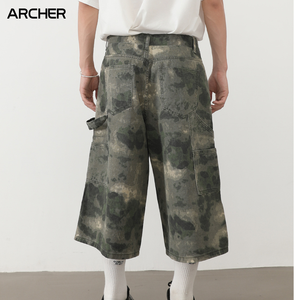 <span class=keywords><strong>Pantalones</strong></span> <span class=keywords><strong>Cortos</strong></span> de Verano Personalizados para <span class=keywords><strong>Hombre</strong></span>, Estilo Holgado, con Estampado Digital Completo, Camuflaje, <span class=keywords><strong>Pantalones</strong></span> de <span class=keywords><strong>Trabajo</strong></span>, Shorts Cargo de Camuflaje de Sarga - Product Image 4
