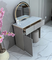 Meilleure vente 2026 : Coiffeuse moderne avec miroir LED et rangement pour chambre à coucher