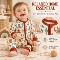 Nouveautés Pyjamas en bambou pour bébé unisexe, motif de Noël personnalisé, antibactérien, respirant, combinaison de pyjama pour tout-petits