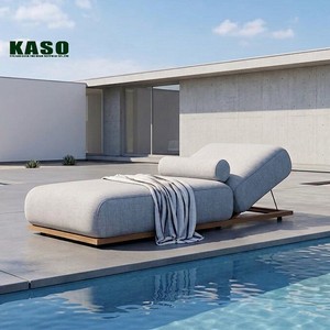 Muebles de Lujo para Piscina de Hotel, <span class=keywords><strong>Tumbona</strong></span> de Exterior Impermeable, Cama Solar para Patio, <span class=keywords><strong>Tumbona</strong></span> de Jardín, Silla de Madera de Teca para Piscina, <span class=keywords><strong>Tumbona</strong></span> para Tomar el Sol - Product Image 4