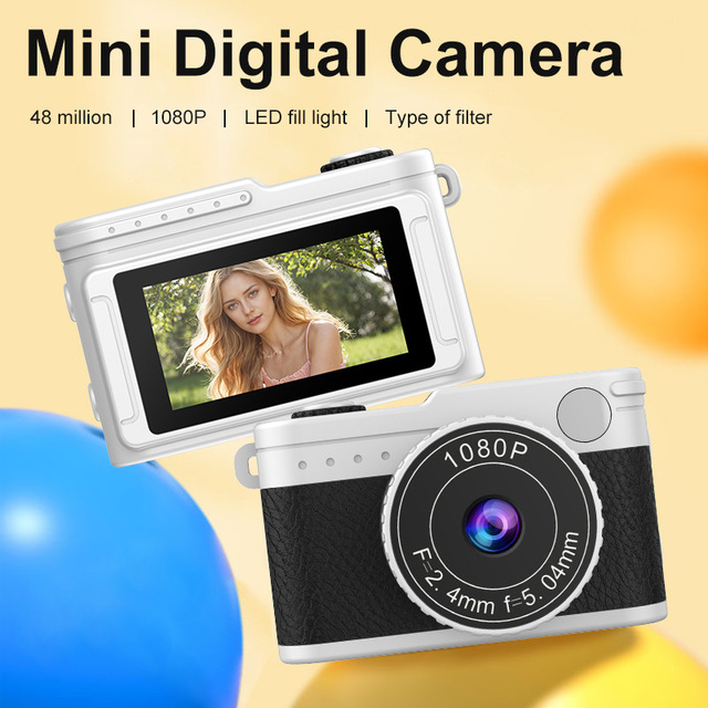 0.96 Inch 48MP HD Mini Keychain Camera Mini Retro Digital Camera Tiny Pocket Size Photo Video Cameras Portable Video Cameras B1