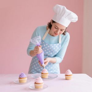 Ensemble de 122 douilles de poche à douille en acier inoxydable résistantes à la chaleur (formes étoile et feuille) 3 racloirs à pâte/2 raccords/16 douilles/2 attaches pour poche à douille (<span class=keywords><strong>12</strong></span> pouces) - Product Image 4