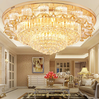 JYLIGHTING Lustre suspendu de style européen de luxe, LED, télécommande, plusieurs tailles, construction en métal et cristal pour l'éclairage