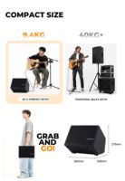 Système de sonorisation portable Musiccube M1C 200W, enceinte 3 canaux avec woofer de 8 pouces, alimentation par batterie, enceinte pour buskings