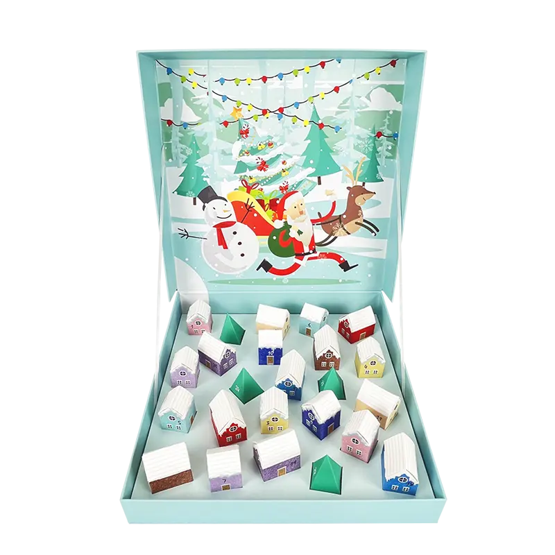 크리스마스 선물 상자 수제 출현 달력 서프라이즈 초콜릿 사탕 빈 상자 선물 상자 고급 포장