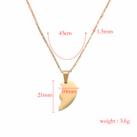 Élégant coeur blanc personnalisé Couple ensemble usine ventes directes en acier inoxydable Couple paire demi-coeur collier