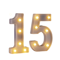 Chiffres lumineux en plastique pour décorations d'anniversaire 15 ans, filles, garçons, Quinceañera, centres de table, arrangements de table, sans piles
