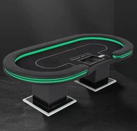 Table de poker Dezhou avec chargeur USB, éclairage LED double avant et arrière, table personnalisée Dezhou