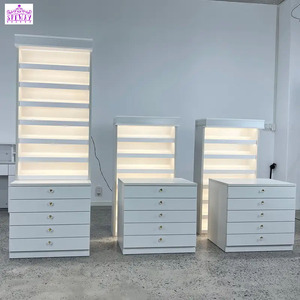 Speway di alta qualità altri mobili salone personalizzato illuminazione a Led in legno salone di bellezza prodotti per la cura delle unghie smalto da parete vetrina - Product Image 6