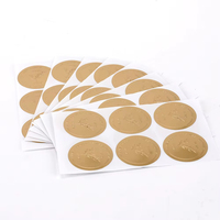 Feuille d'autocollants étanches en plastique gaufré vintage ronds pour la décoration et la fermeture des boîtes cadeaux de mariage et des invitations
