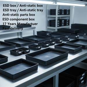 Plateau conducteur empilable pour composants électroniques, antistatique, dissipateur, antistatique, en plastique, produit de sécurité - Product Image 5