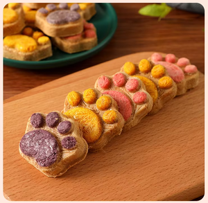 Peel Pet kedi aperatifler toptan kedi pençe kek aperatifler dondurularak kurutulmuş kedi ayak izi bisküvi OEM/ODM dondurularak kurutulmuş ham kemik Pattie - Product Image 2