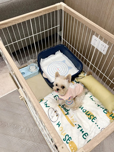 Jaula para Perros de Madera y Metal de Alta Calidad, Duradera, Portátil, para Interiores, Valla para Mascotas, Perros y Conejos - Product Image 5