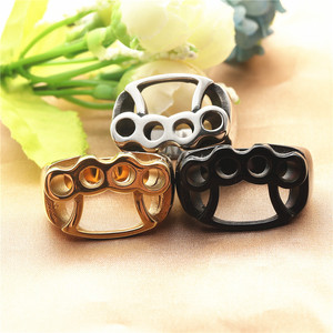 Men's <b>Titanium</b> Steel Hollow <b>Ring</b> Geometric Design Retro Punk Style Gold Color Fashion Jewelry Gift - Product Image 4